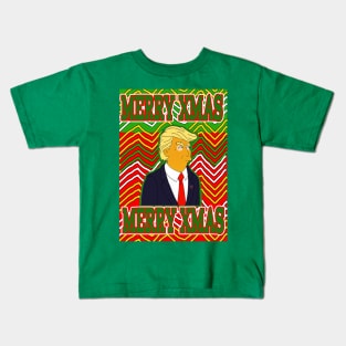 Merry Xmas Donald Trump Christmas Sweater in Bad Taste Kids T-Shirt